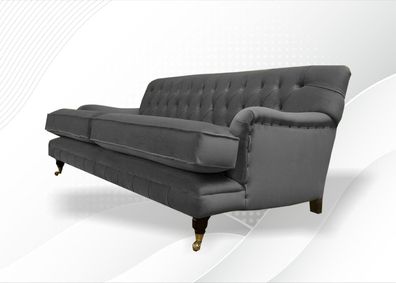 Design Sofa 3 Sitzer Couch Chesterfield Samt Polster Sofas Wohnzimmer Designer