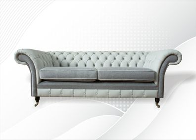 Chesterfield Braun Wohnzimmer Modern Design Couchen Sofa Ledersofa Möbel Stoff