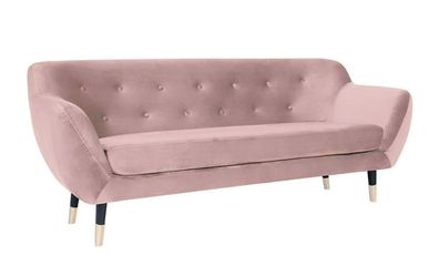 Rosa Sofa Stoff Wohnzimmer Design Couchen Polster Sofas Chesterfield Dreisitzer