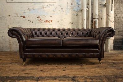 Ledersofa Sofa Couch Garnitur Couchen Chesterfield Leder Polster 3 Sitzer Sofas