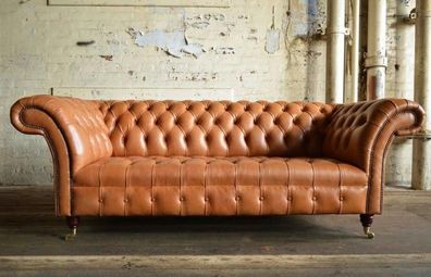 Ledersofa Sofa Couch 3 Sitzer Sofas Couchen Chesterfield Leder Polster Garnitur