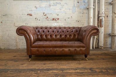Chesterfield Ledersofa Sofa Couch Polster 2 Sitzer designer Textil Sofas Couchen