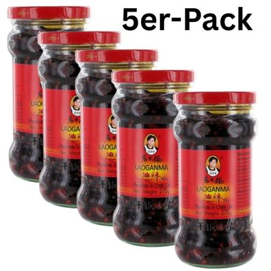 5er-Pack LAO GAN MA Erdnüsse in Chiliöl 275g