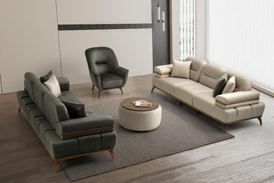 Zweifarbige Wohnzimmer Sofagarnitur Designer Polstercouchen Edle Möbel