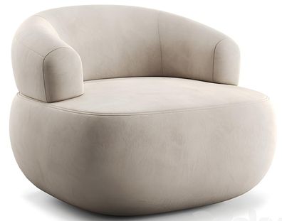 Beiger Stoffsessel Designer Polstersessel Wohnzimmer Textilsessel