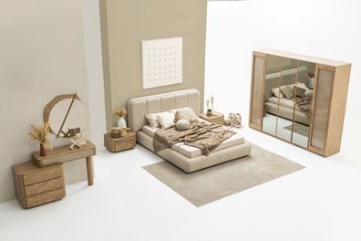 Elegantes Schlafzimmer-Set: Bett, Nachttische, Schminktisch & Schrank