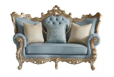 Klassischer Chesterfield 2-Sitzer Designer Blaue Wohnzimmer Couch