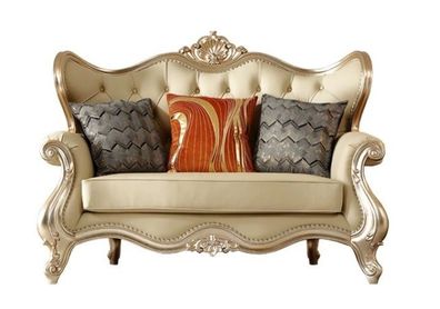 Chesterfield Klassisches Beiges Sofa Stilvoller 2-Sitzer Komfortsofa