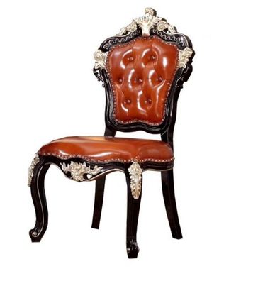 Exklusiver Klassischer Sitzstuhl Designer Polster Massivholzstuhl
