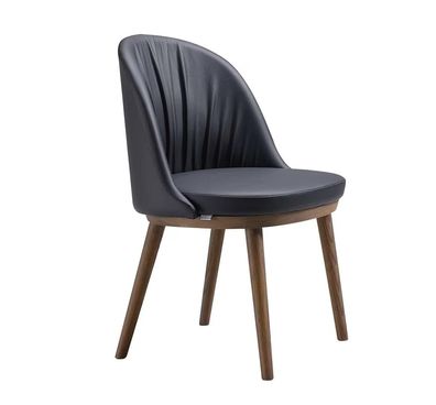 Eleganter Schwarzer Esszimmerstuhl Designer Kunstlederstuhl