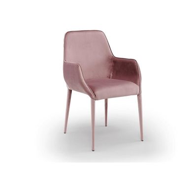 Eleganter Rosa Armlehnenstuhl Designer Esszimmer Polsterstühle
