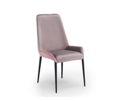 Esszimmer Polsterstühle Designer Rosa Textilstuhl Metallbeine