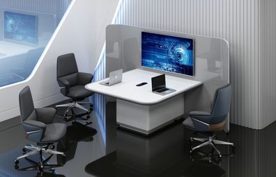 Premium Konferenztisch in Weiß – modern & minimalistisch