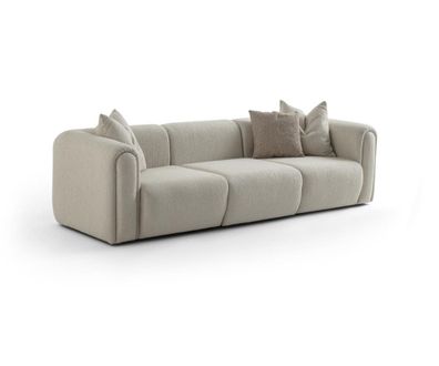 Wohnzimmer Beiger Viersitzer Luxuriöse Polstercouchen Holzgestell