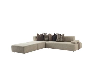 Modernes Wohnzimmer Ecksofa Designer Polsterhocker Moderne Couch