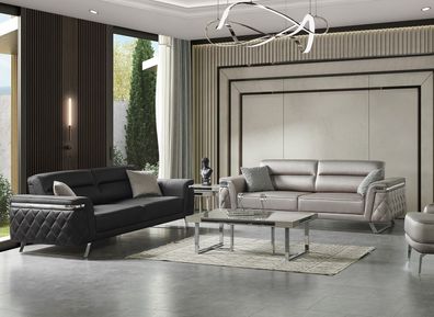Moderne Zweifarbige Wohnzimmer Sitzgarnitur 3-Sitzer Sofa Couchtisch