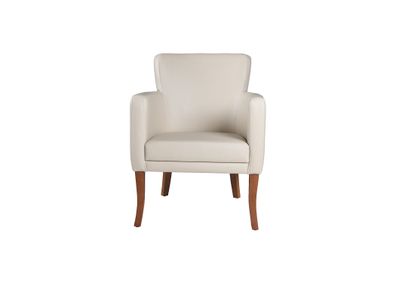 Moderner Beiger Ledersessel Wohnzimmer Einsitzer Designer Sitzmöbel