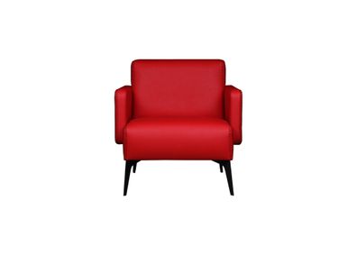 Stilvoller Roter Sessel Wohnzimmer Ledersessel Kunstleder Möbel