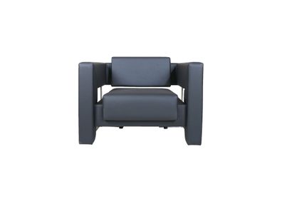 Stilvoller Schwarzer Ledersessel Wohnzimmer Loungesessel Sitzmöbel