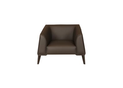 Moderner Brauner Einzelsessel Kunstleder Sessel Wohnzimmer Sitzmöbel