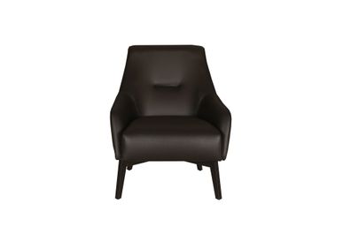 Schwarzer Moderner Sessel Wohnzimmer Ledersessel Kunstleder Möbel