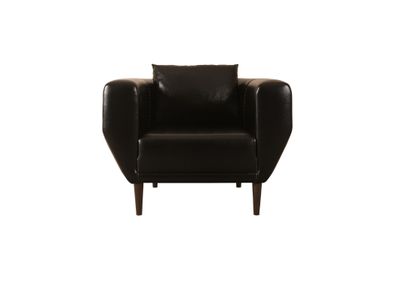 Schwarzer Wohnzimmer Ledersessel Designer Büro Sitzmöbel Sitzsessel