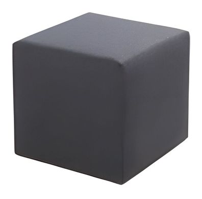 Quadratischer Grauer Beistellhocker Designer Polster Textilmöbel