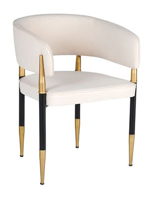 Stilvoller Polster Esszimmerstuhl Designer Holzfüße Armlehnenstuhl