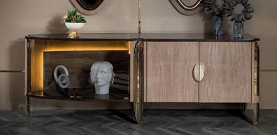 Sideboard Möbel Wohnzimmer Einfarbig Luxus Design Einrichtung Freistehend Holz