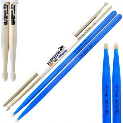 Agner Schlagzeugstöcke 5 A UV-Light Blau mit keepdrum 5A