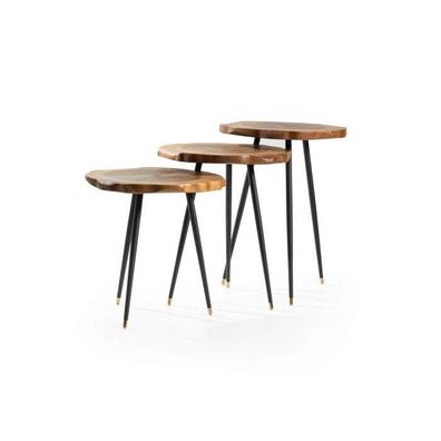 Runder Beistelltisch-Set Wohnzimmer Luxus Tische Wohnzimmer Couchtische