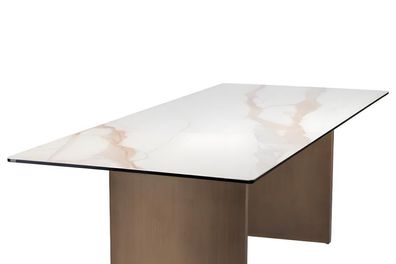 Esstisch Esszimmer Holz Esstische Stil Modern Braun Design Metall