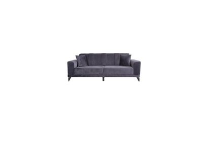 Sofa 3-Sitzer Schwarz Einfarbig Modern Design Stil Stoff Couchen Sofa Neu