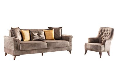 Sofagarnitur 3 + 1 Sitzer Set Design Sofa Polster Couchen Couch Sitzmöbel