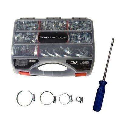 Schlauchschellen Set 232 Teile verzinkt Schlauchklemmen