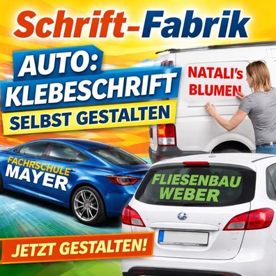 Klebeschrift selbst gestalten und bestellen