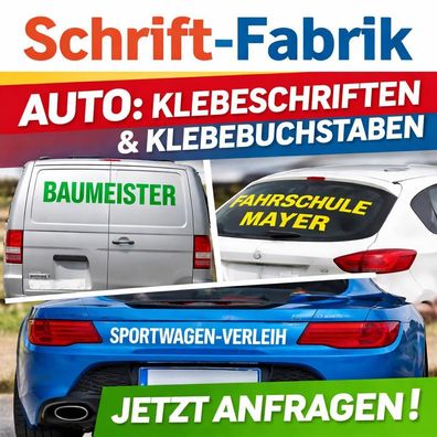 Klebeschriften und Klebebuchstaben online selbst gestalten