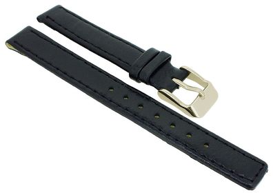 Minott > Uhrenarmband > Leder schwarz glatt flach > gleichlaufend