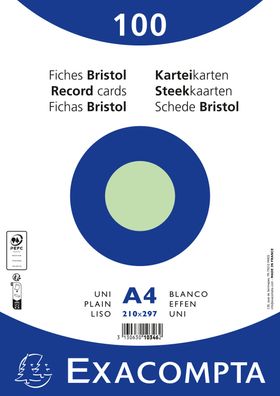 Karteikarten A4 blk 100St/Pkg grün