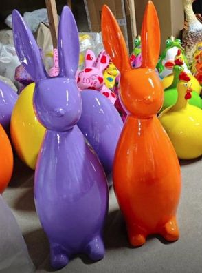 Osterhase Latzhose Gartenfigur Figur Statue Skulptur Fan Dekoration Deko Aufsteller E