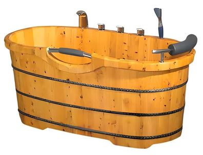 Holzbadewanne Badewanne Entspannungsbad Holzzuber Wellnesswanne 145x75 cm