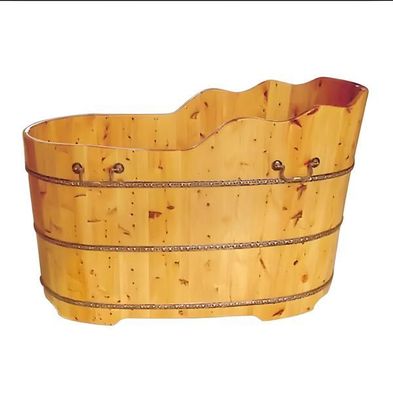 Holzbadewanne Badewanne Entspannungsbad Holzzuber Freistehende Wanne 120x65 cm