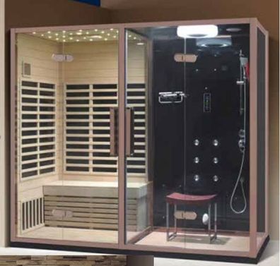 Sauna Saunakabine Multifunktionsdusche Dusch-Sauna-Kombination 200x120 cm