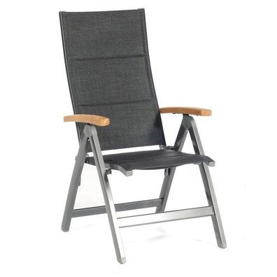 Sonnenpartner Sierra Klappsessel Klappstuhl Aluminium mit Textilen Teak anthrazit