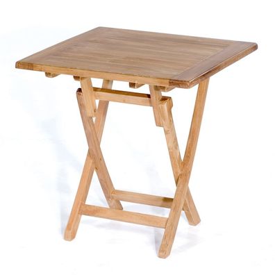 SunnySmart Teakholz-Klapptisch Perth natur Tisch Balkontisch 70x70cm