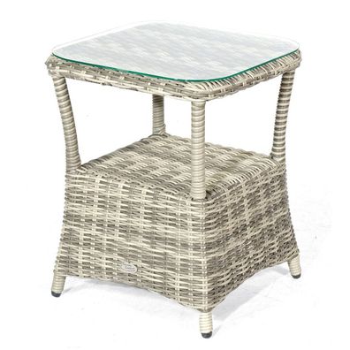 SunnySmart Allianz Beistelltisch mit Kunststoffgeflecht 50x50 cm vintage-taupe
