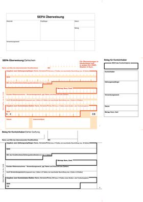 100 Form. SEPA-Überweisung DIN A4