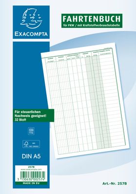 Fahrtenbuch A5 32 Blatt