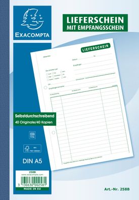 Lieferschein A5 2x40 Blatt