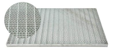 Gitterrost verzinkt 59x39 cm rutschhemmend R12 für Außenbereich